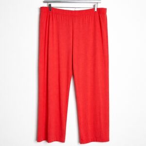 Hanro Lounge Pants L Coral Red Wide Leg Soft Stretch Pull On